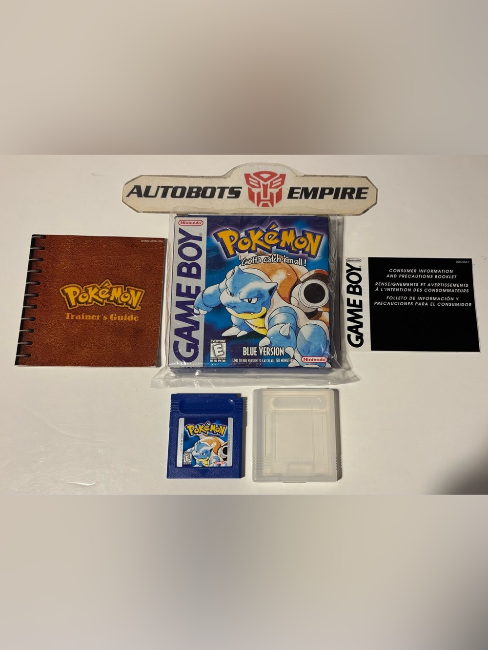 Nintendo GAME BOY 1998 POKEMON BLUE VERSION BLASTOISE Game Tcg Ex Console Snes 1